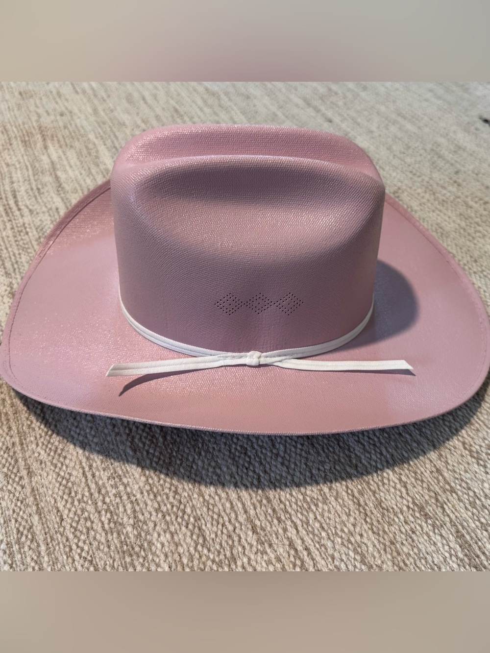 Shyanne Girls Light Pink Western Ranch Hat with White Band